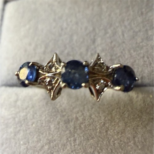 Anello oro bianco zaffiri e - zaffiri,