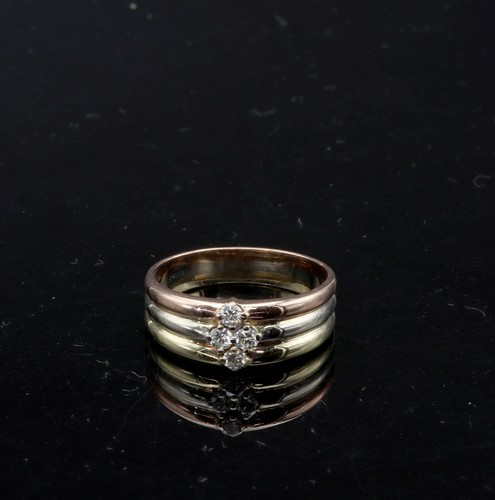 585 14k tricolor anello - 585/14k,