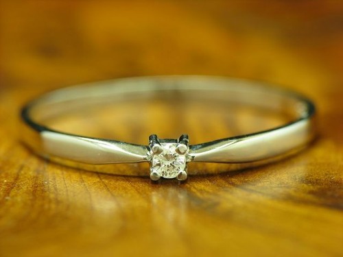 14kt 585 oro bianco - 14kt, anello