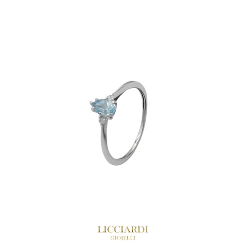 Anello donna goccia oro bianco