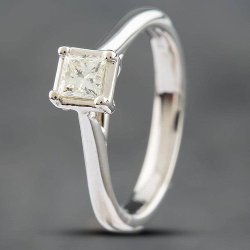 Anello solitario oro bianco - oro,