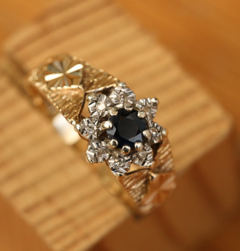 Anello zaffiro 9ct oro - anello,