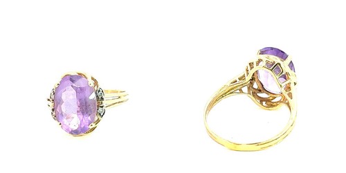 Anello con ametista - con, e