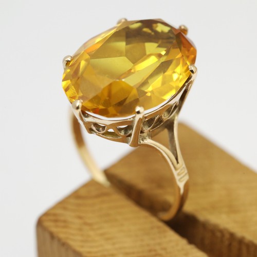 Anello solitario oro 9ct - anello,