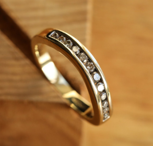 Anello oro giallo 9ct mezza - giallo,