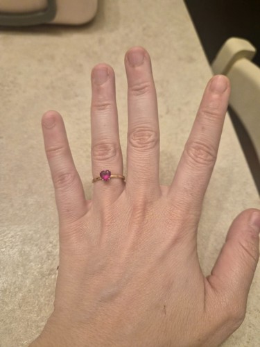Anello oro rosa - rosa, rubino