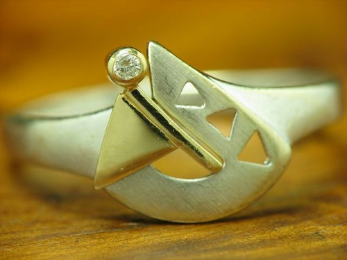 9kt 375 bicolore oro - 9kt, anello