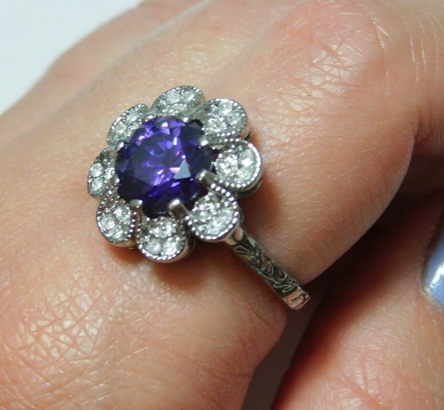 Anello viola bianco - bianco, fiore